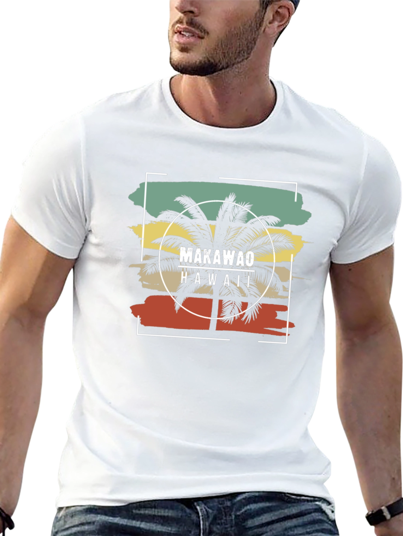 Makawao Hawaii Palm Tree Black T-Shirt