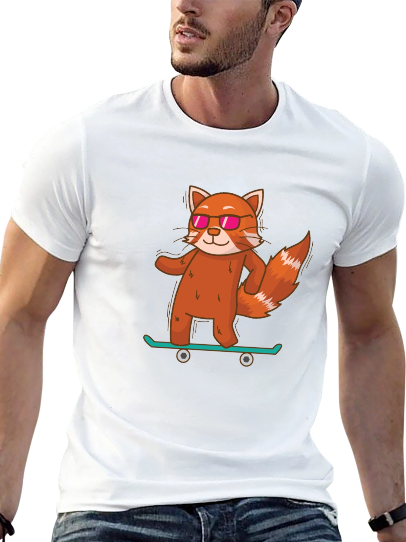 Red Panda Skateboard T-Shirt - Cool & Casual