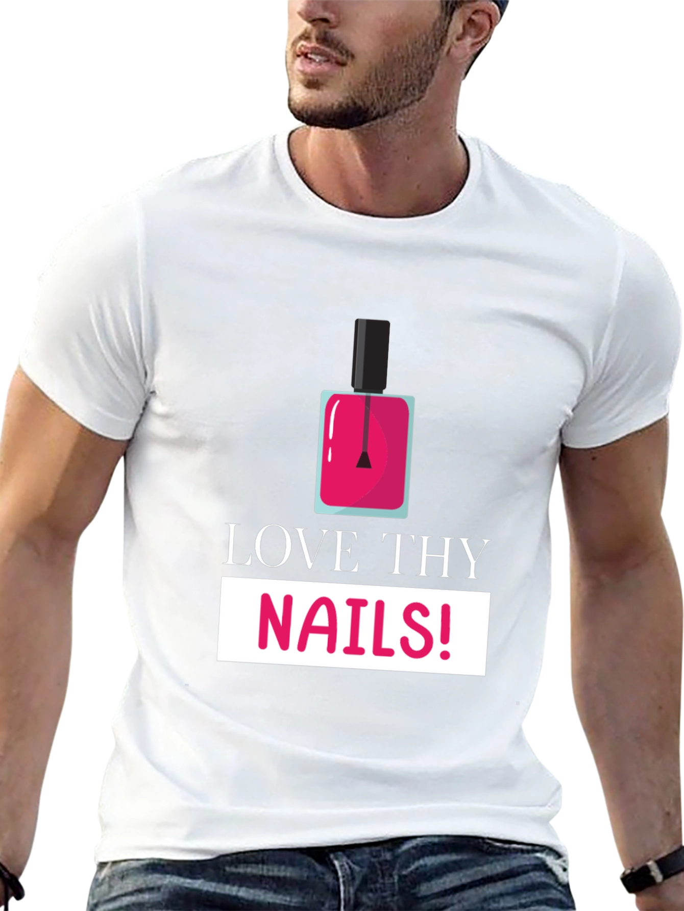 Love Thy Nails! Graphic Print Black T-Shirt