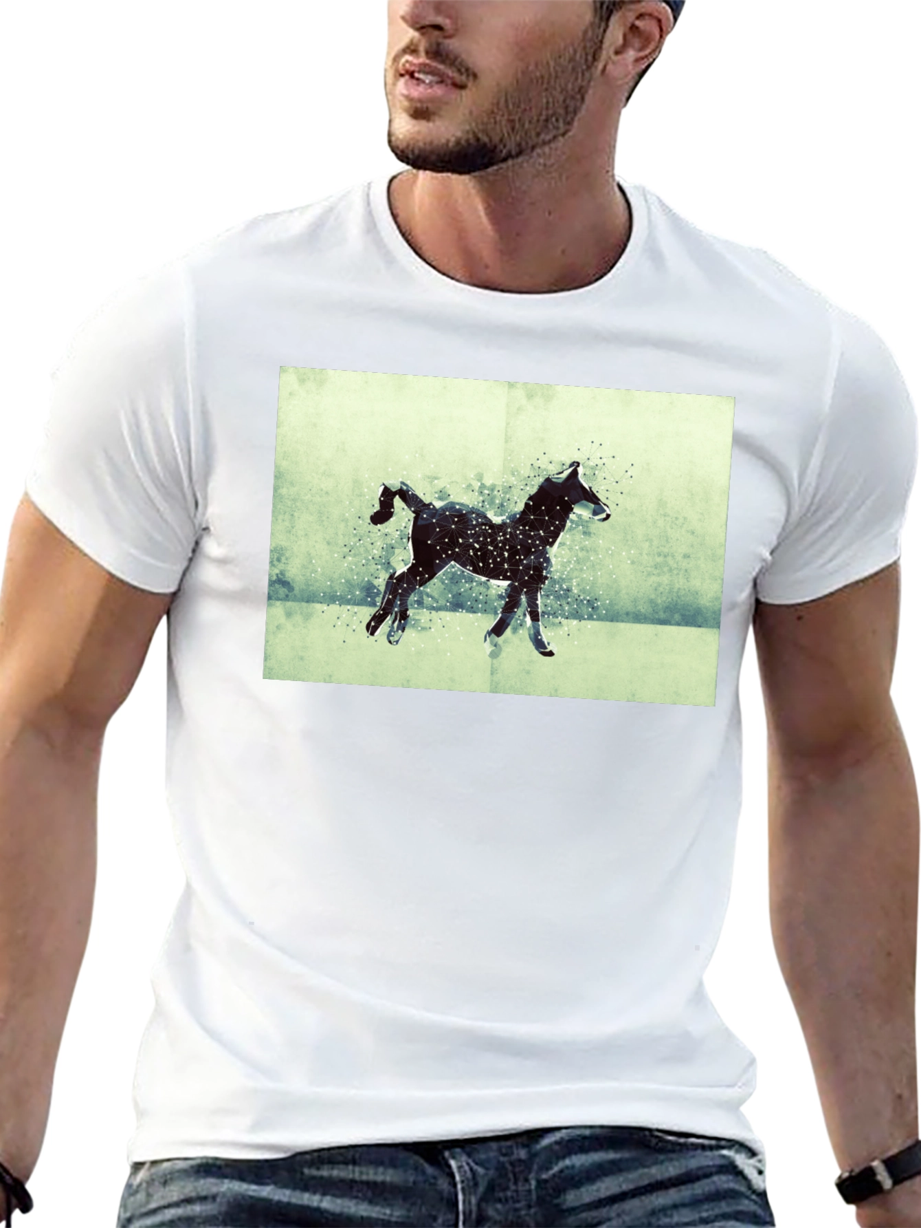 Horse Silhouette Graphic Black T-Shirt