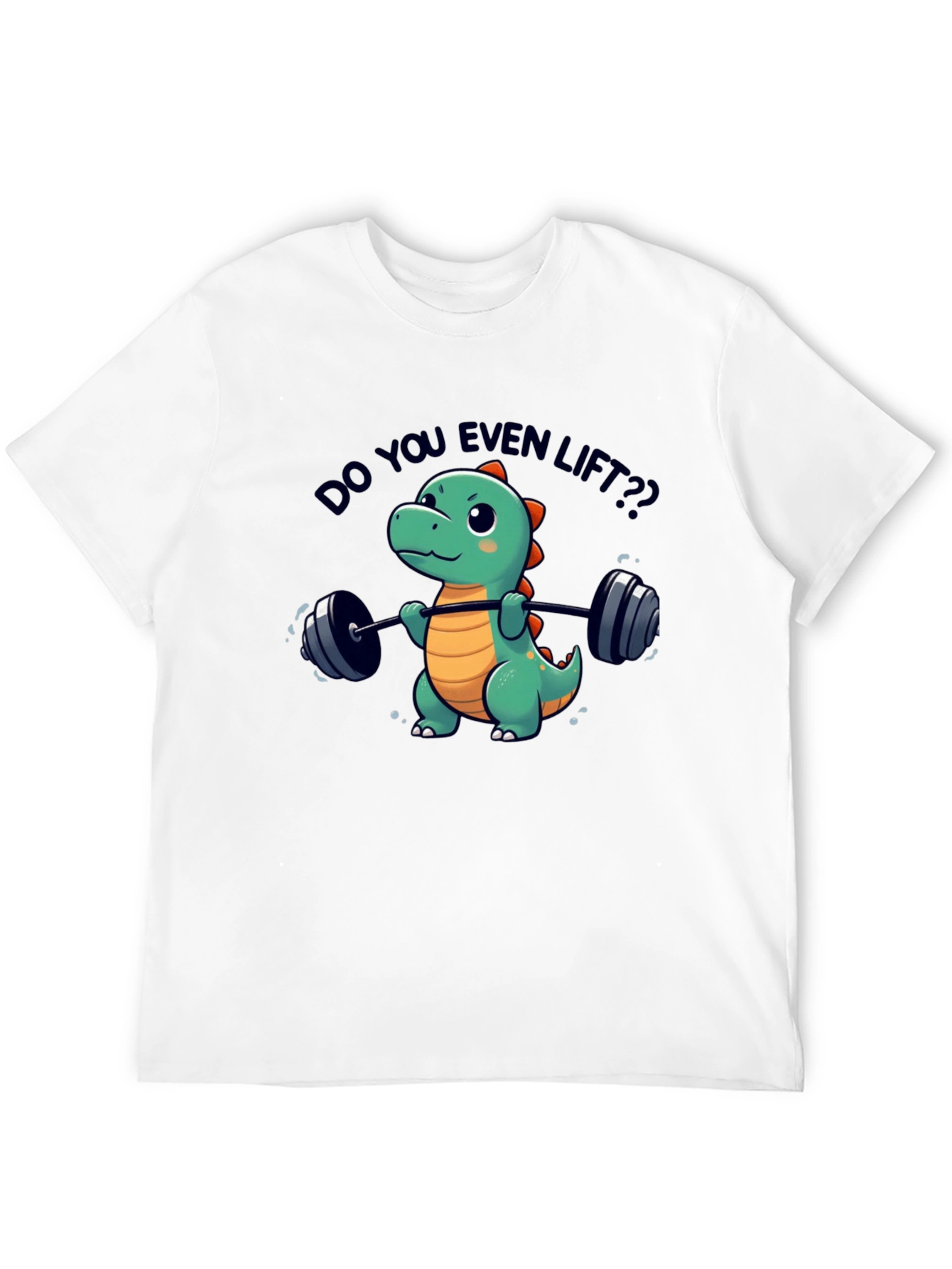 Funny Dinosaur Lifting Weights T-Shirt