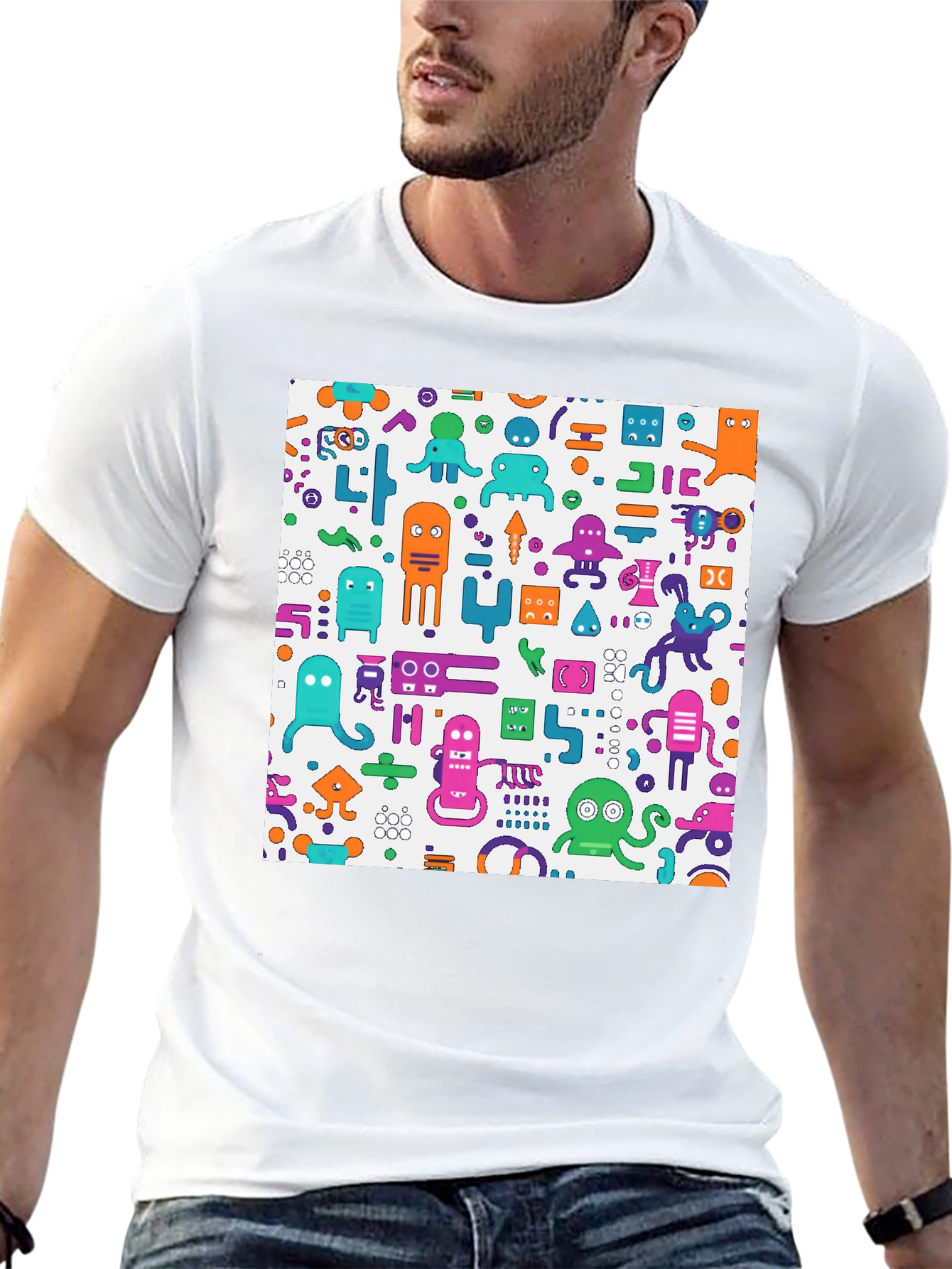 Funky Robot Graphic T-Shirt - Unique Design