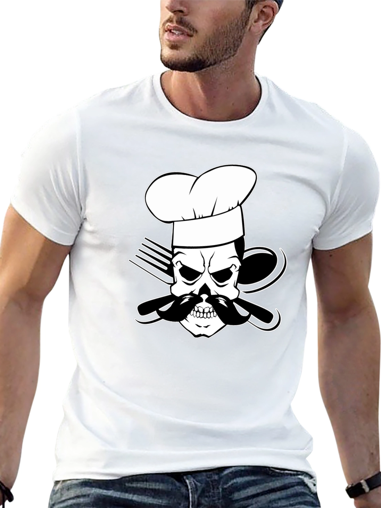 Chef Skull Graphic Tee - Funny Culinary T-Shirt