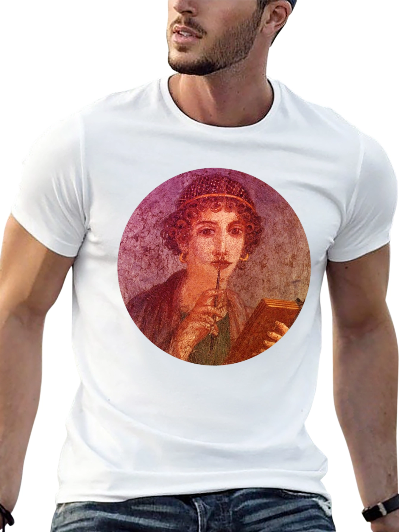 Pompeii Portrait Tee - Black Graphic T-Shirt