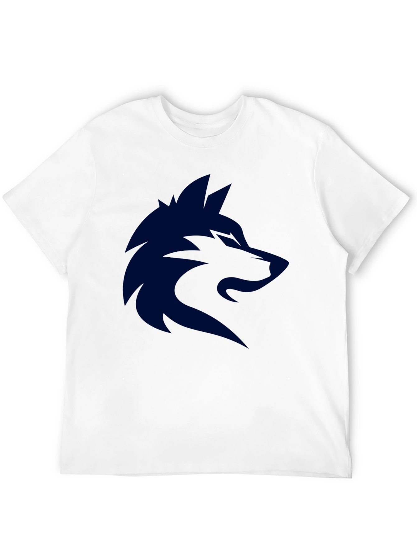 Mens Black T-Shirt with Wolf Graphic