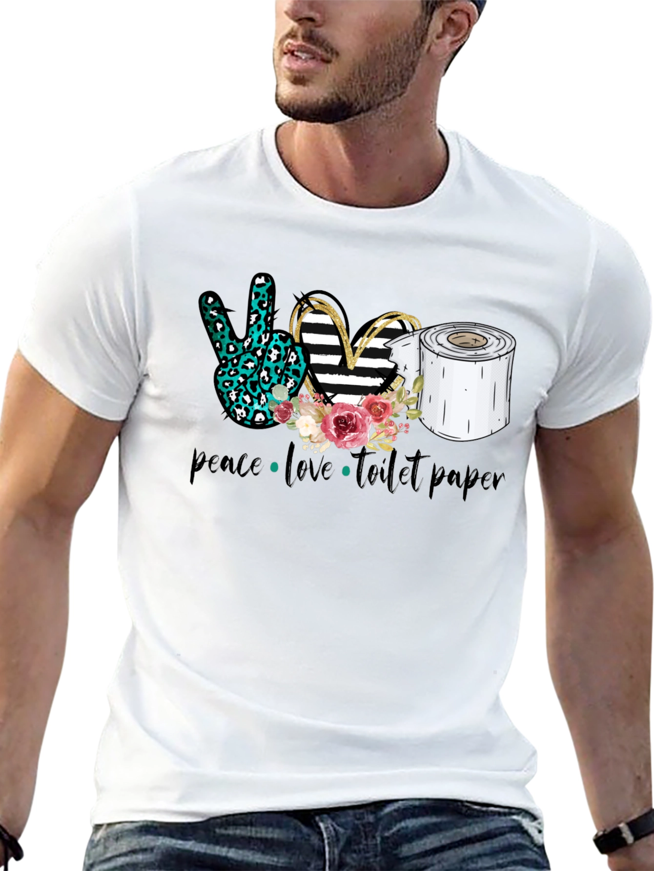 Peace Love Toilet Paper Graphic Tee