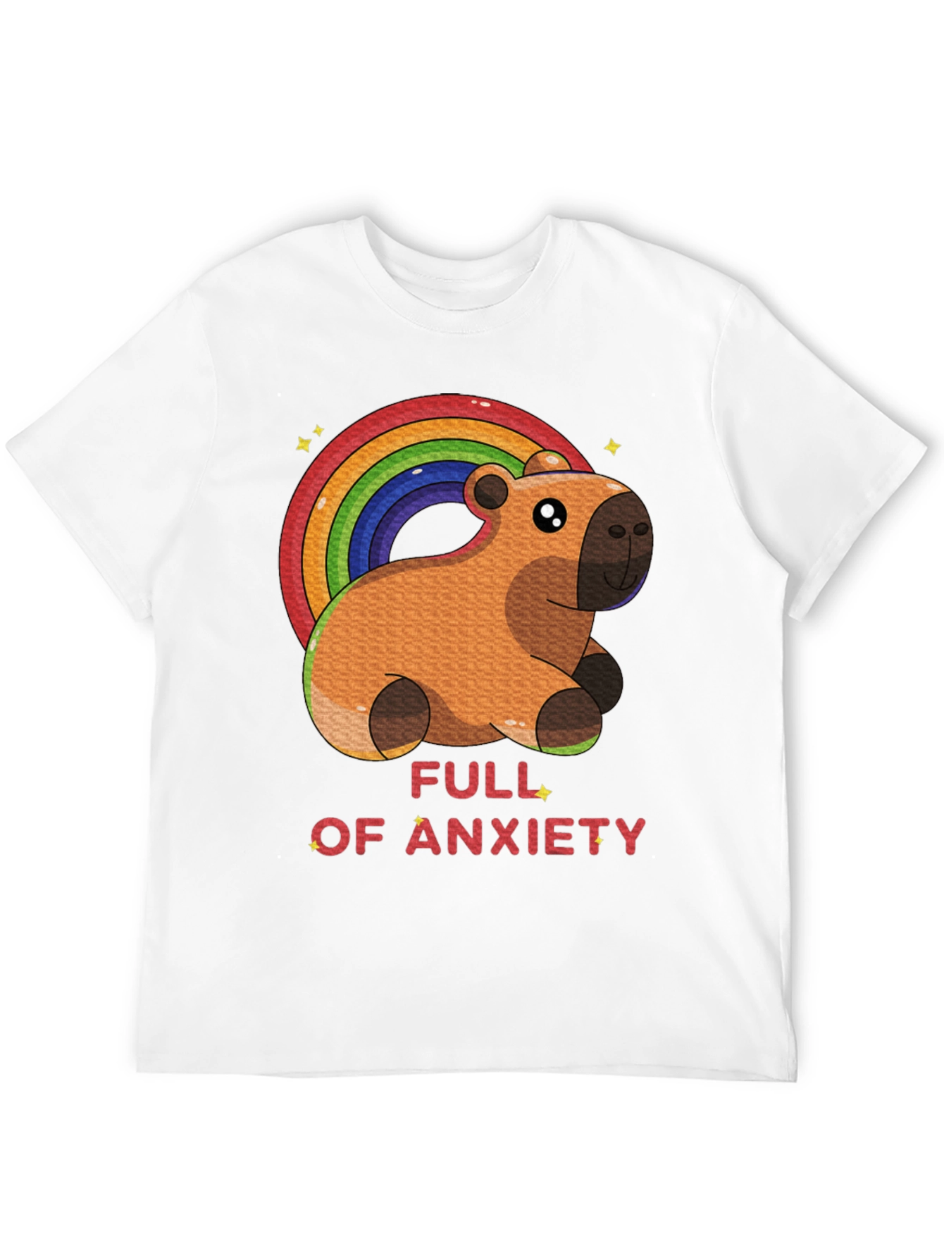 Anxiety Capybara Rainbow T-Shirt