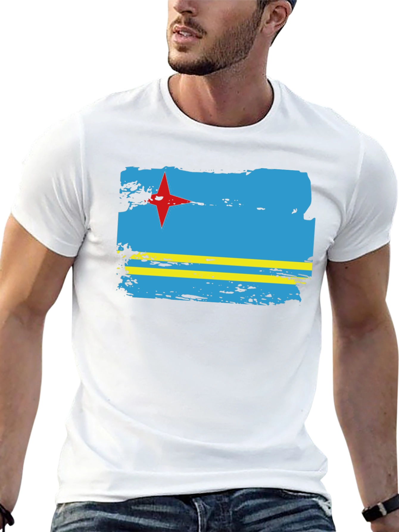 Aruba Flag T-Shirt - Distressed Graphic Tee