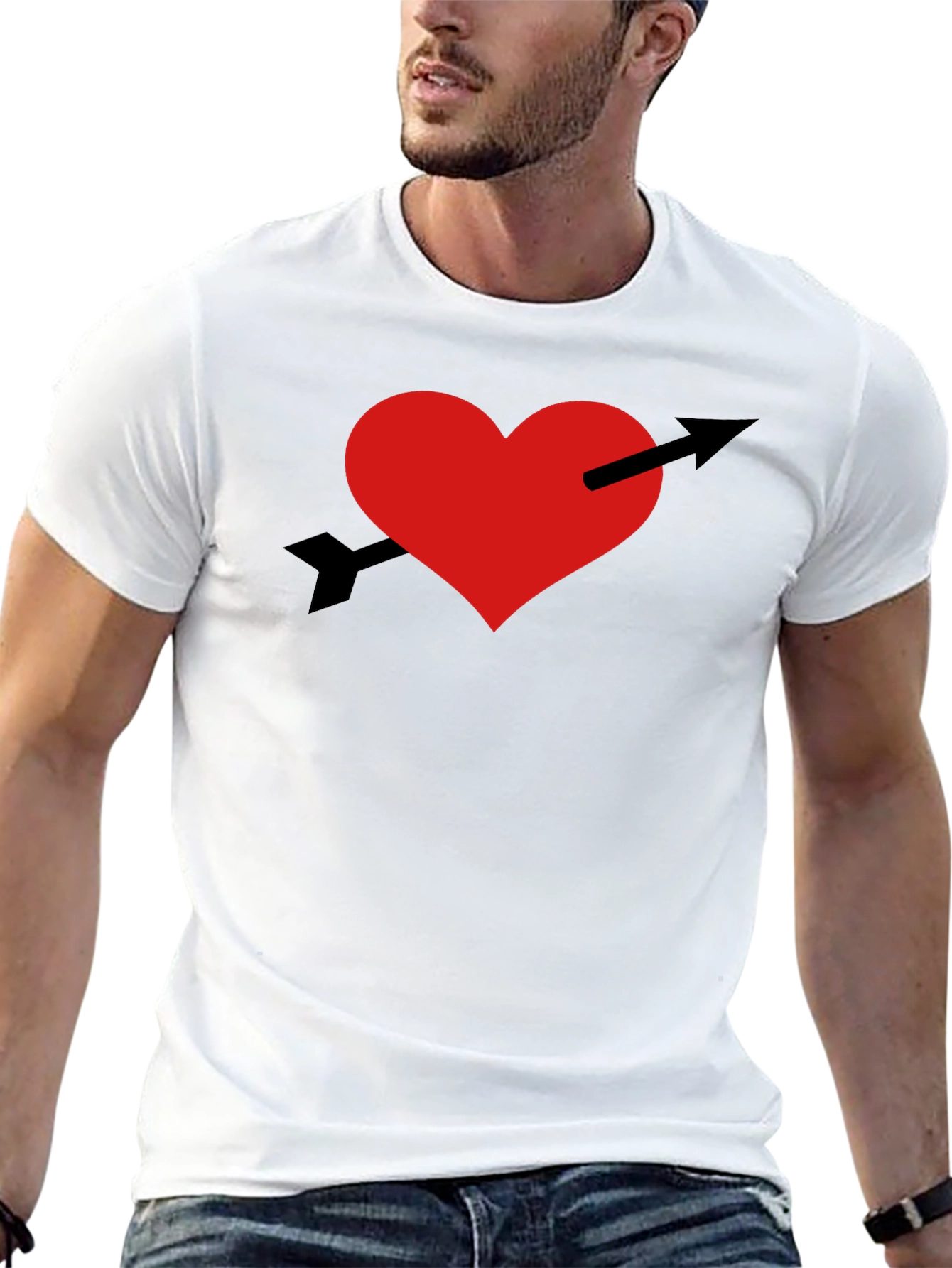 Heart and Arrow Graphic Tee - Trendy Casual Wear