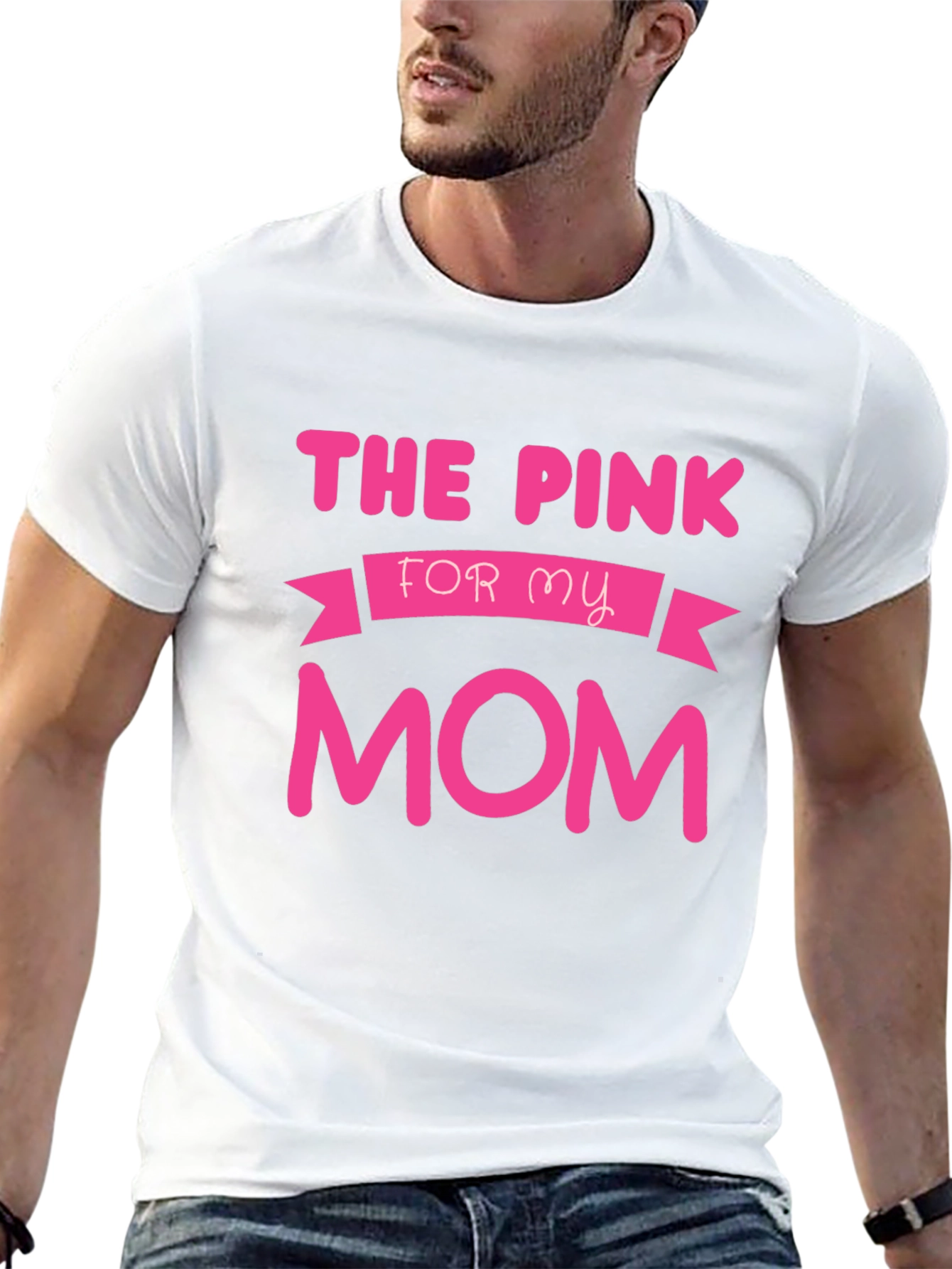 The Pink for My Mom T-Shirt - Black