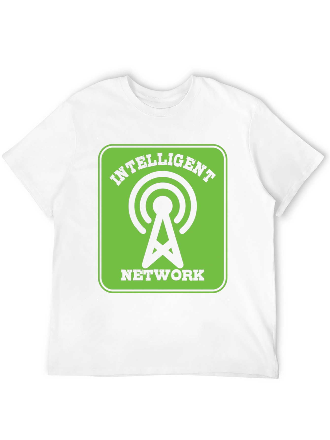 Intelligent Network Black T-Shirt - Green Design