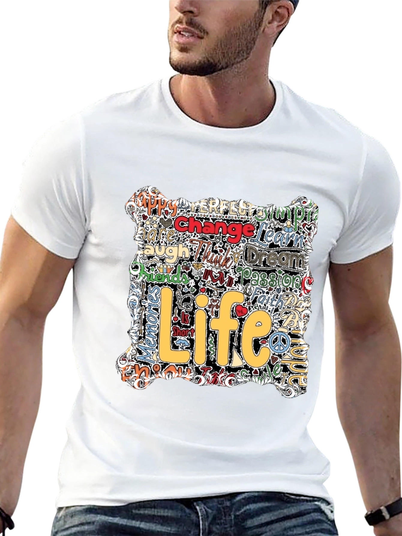 Life Motto T-Shirt - Inspirational Word Art Tee