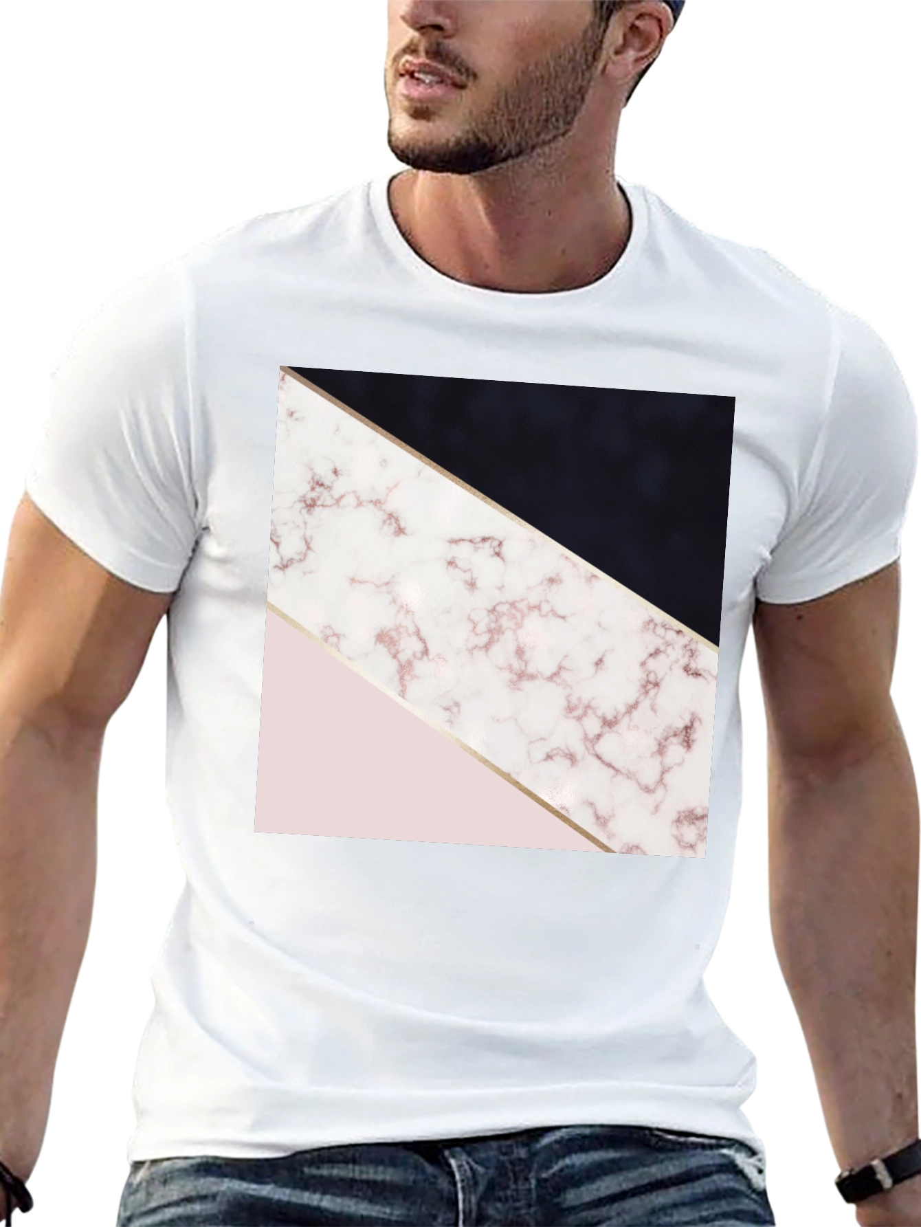 Geometric Marble Print Tee