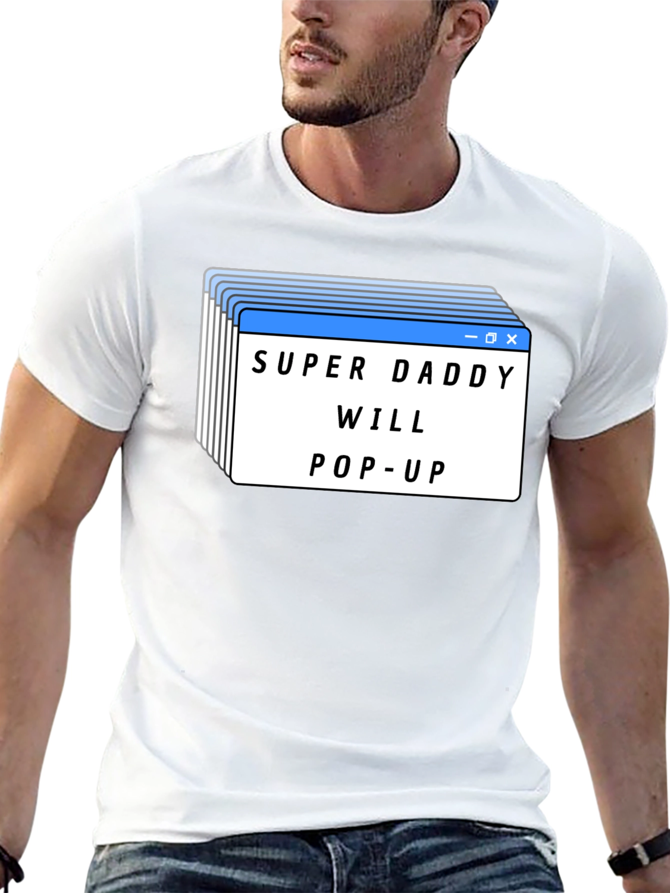 Super Daddy Will Pop-Up Black T-Shirt