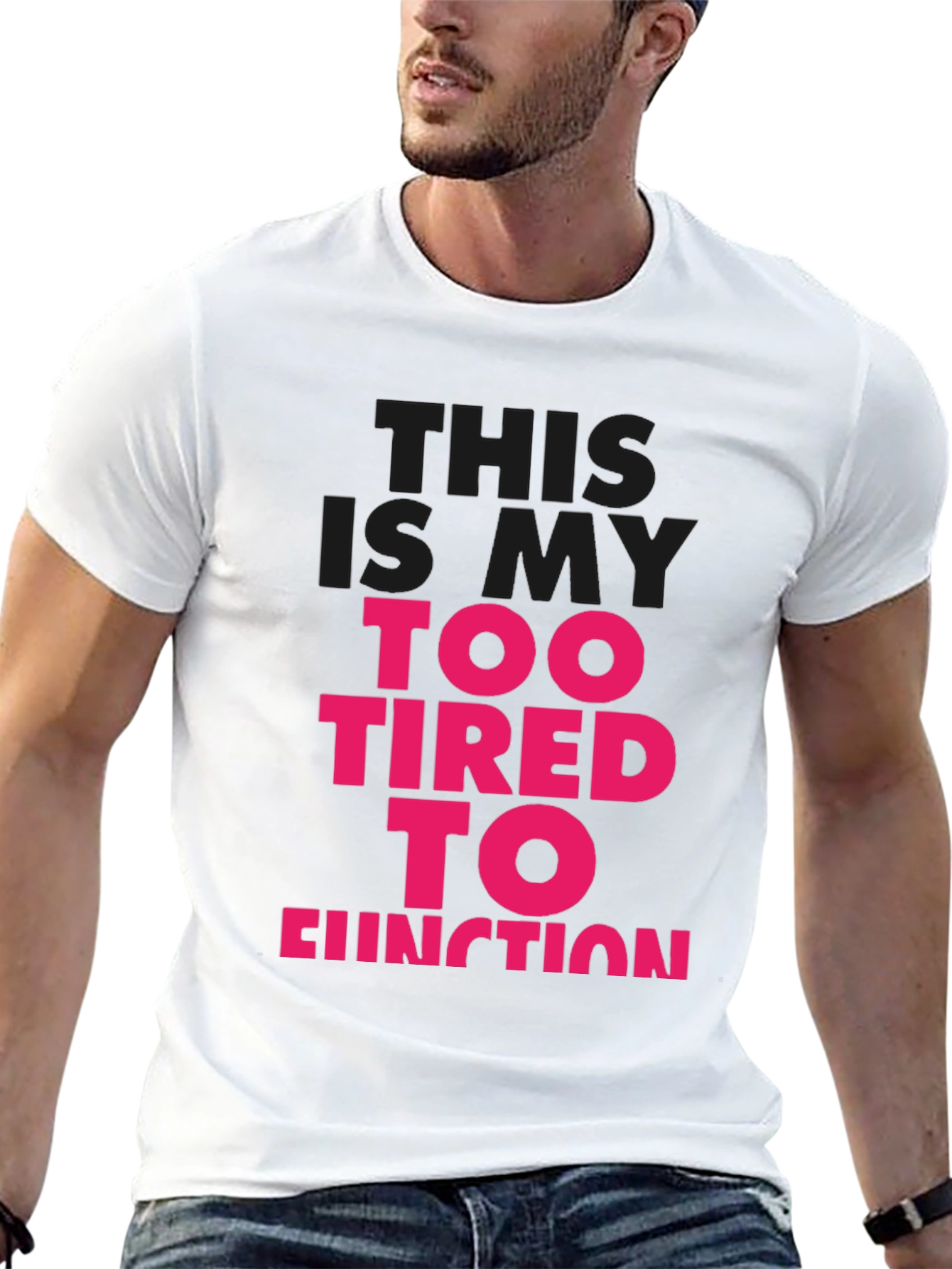 Too Tired to Function Graphic Tee - Black