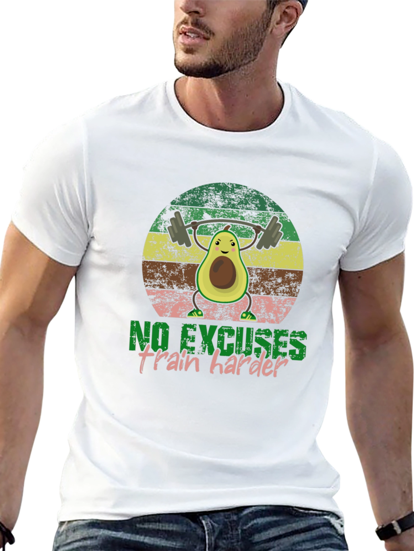 Funny Avocado Gym T-Shirt - No Excuses