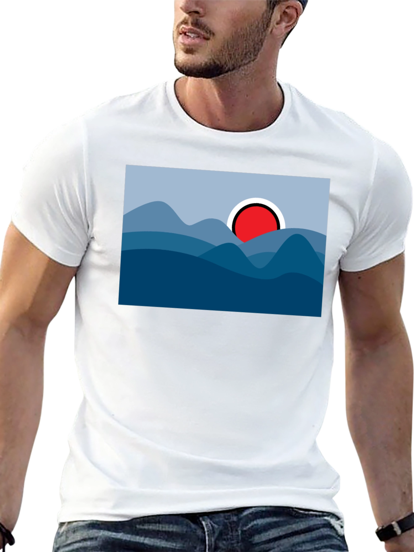 Abstract Mountainscape Graphic Tee