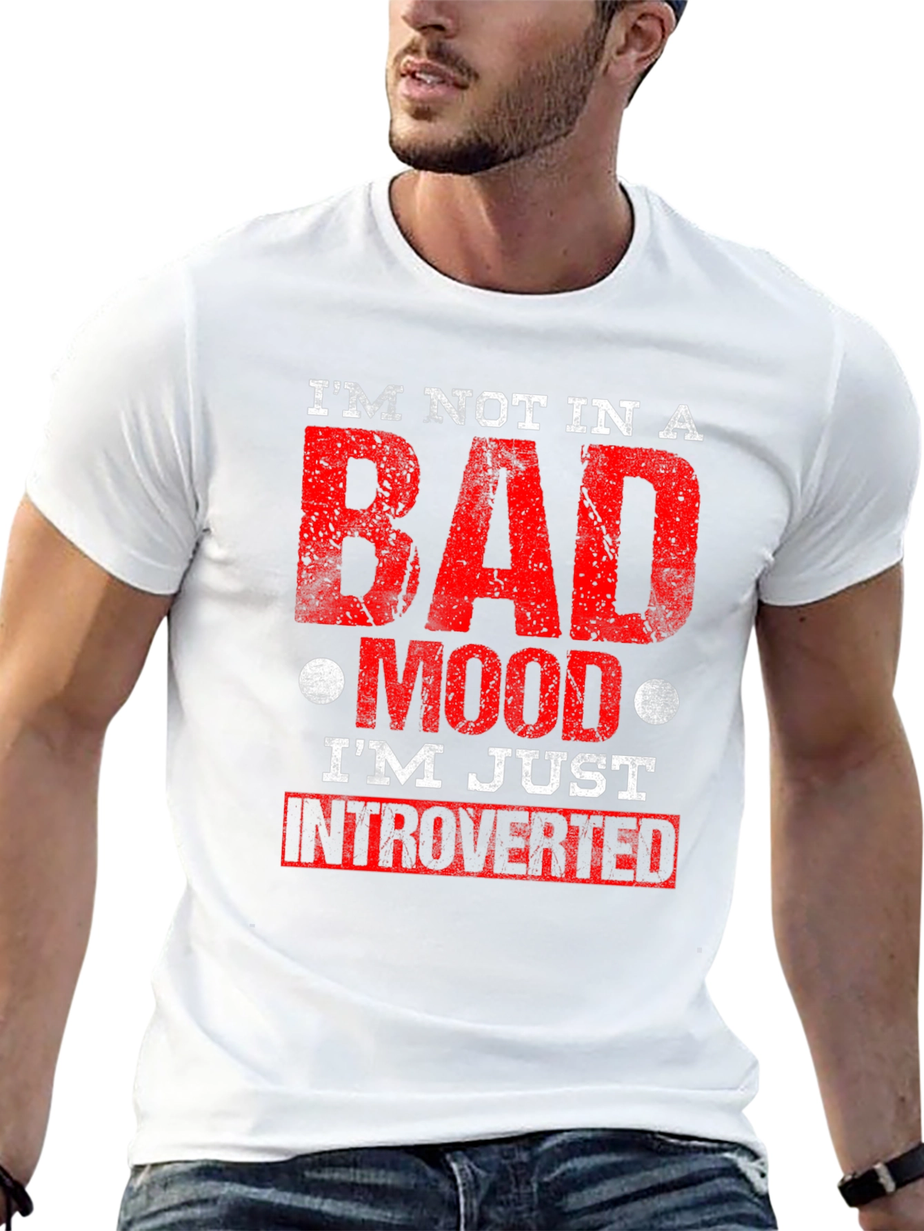 Introverted Mood T-Shirt - Black Graphic Tee