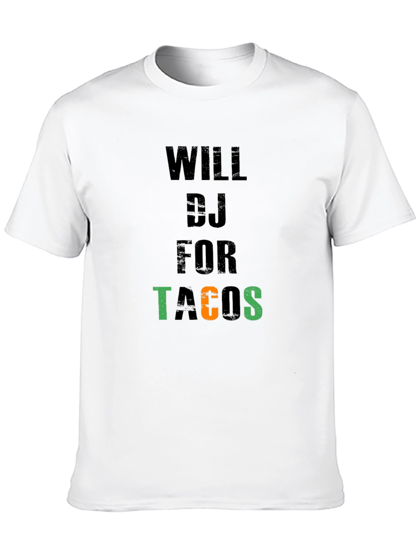 Will DJ for Tacos Black Cotton Graphic Tee