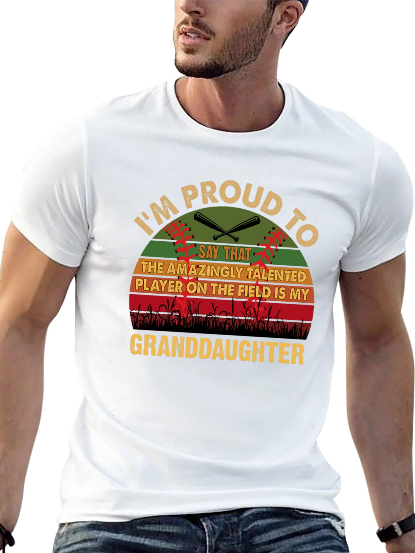 Proud Granddaughter Baseball Graphic T-Shirt