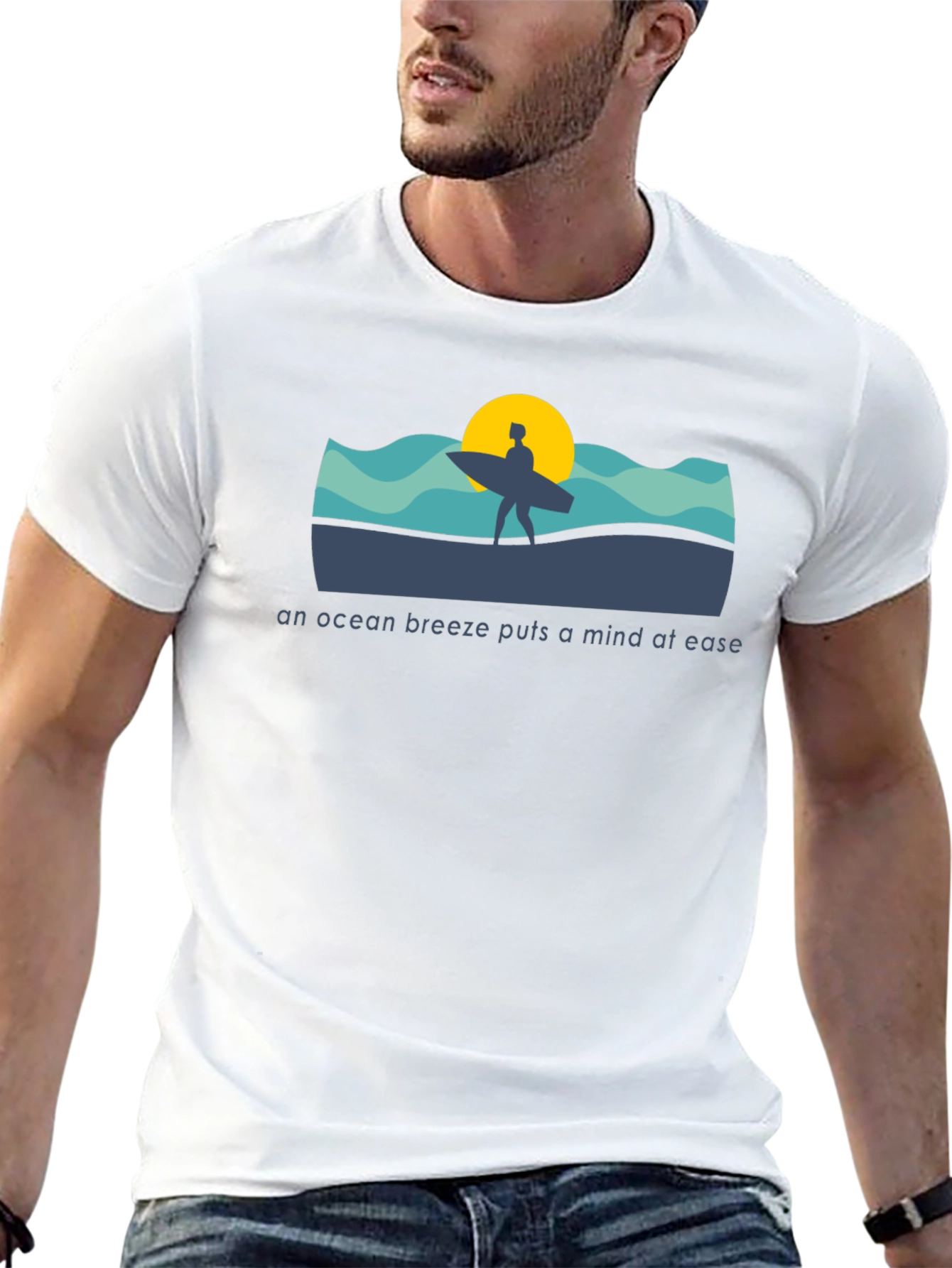 Ocean Breeze T-Shirt - Surfer Design