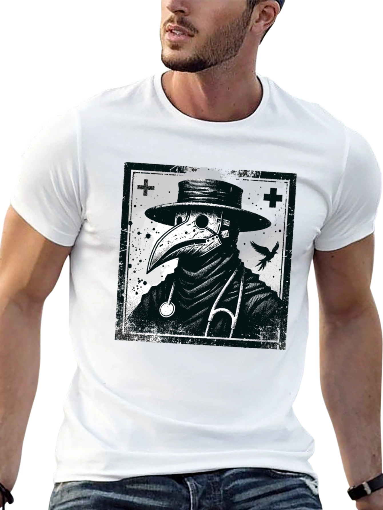 Plague Doctor Graphic Tee - Unique Design
