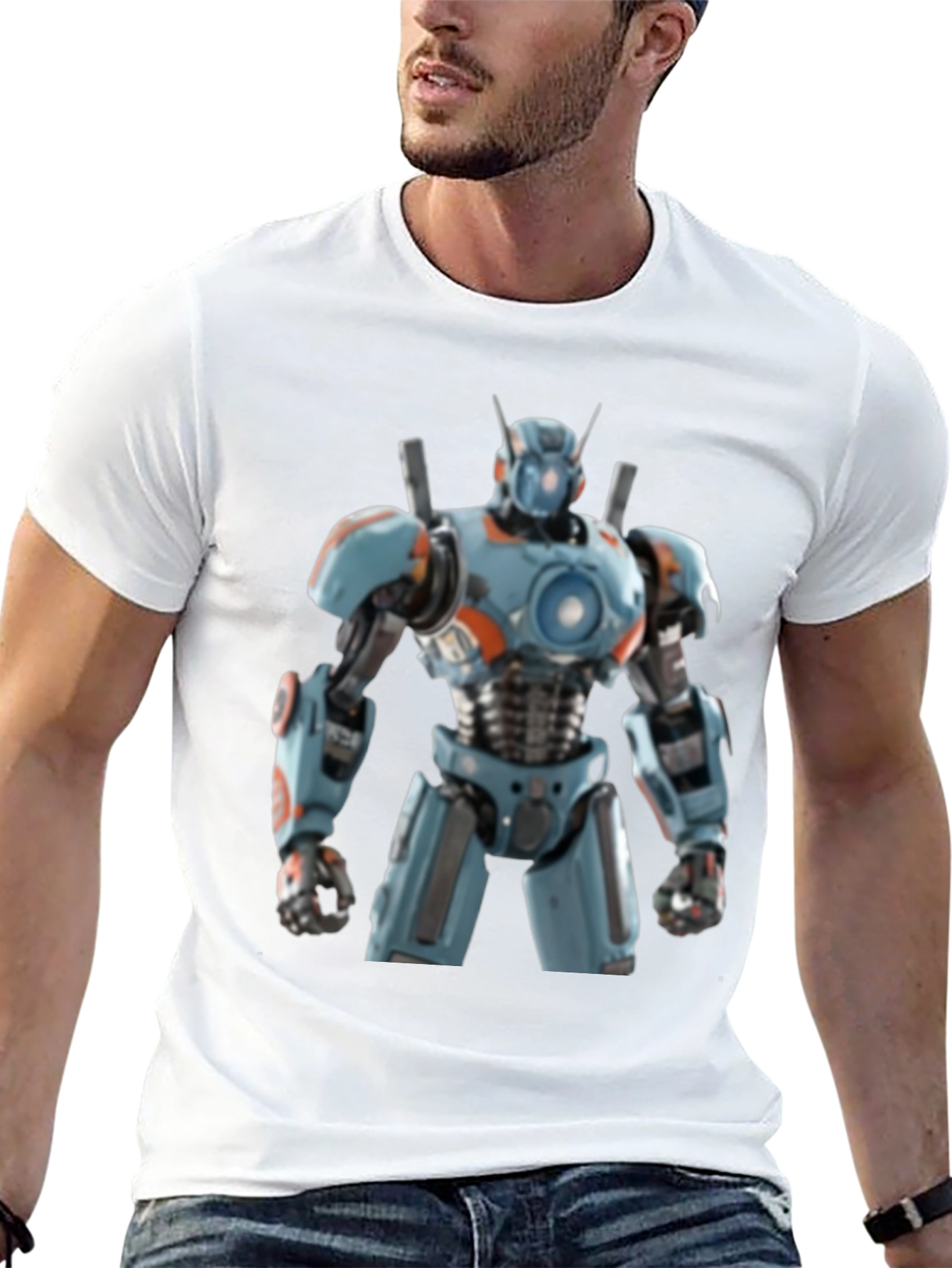 Robot Graphic Tee - Futuristic Design