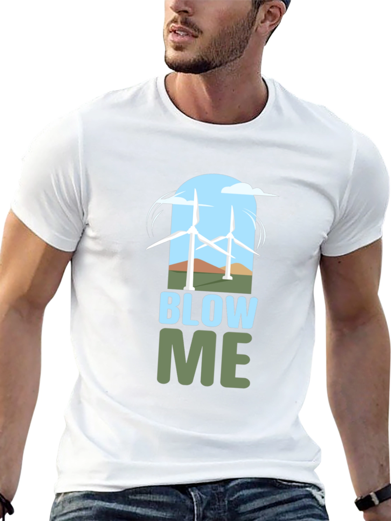Blow Me Wind Turbine Graphic Tee