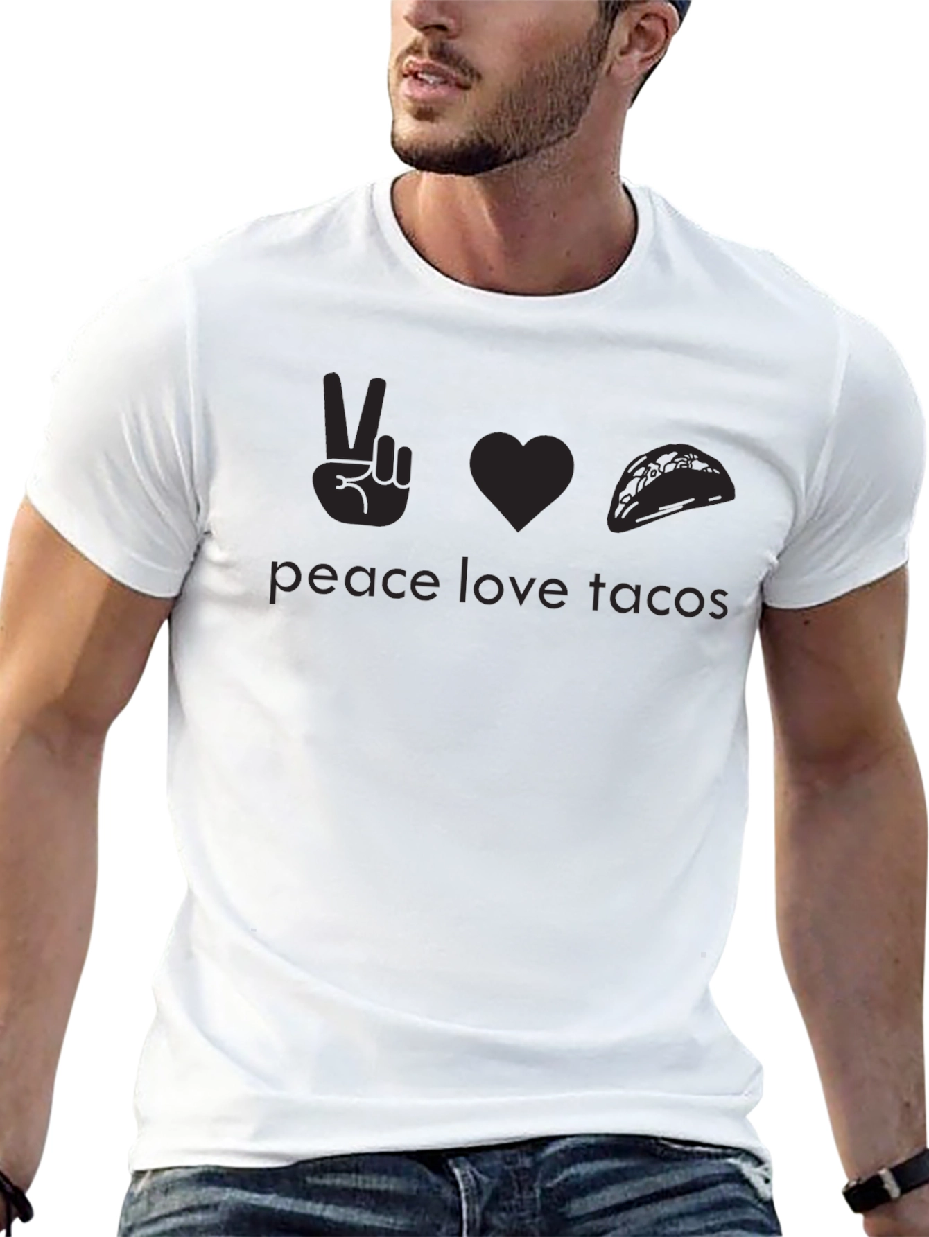 Peace Love Tacos T-Shirt - Black Graphic Tee