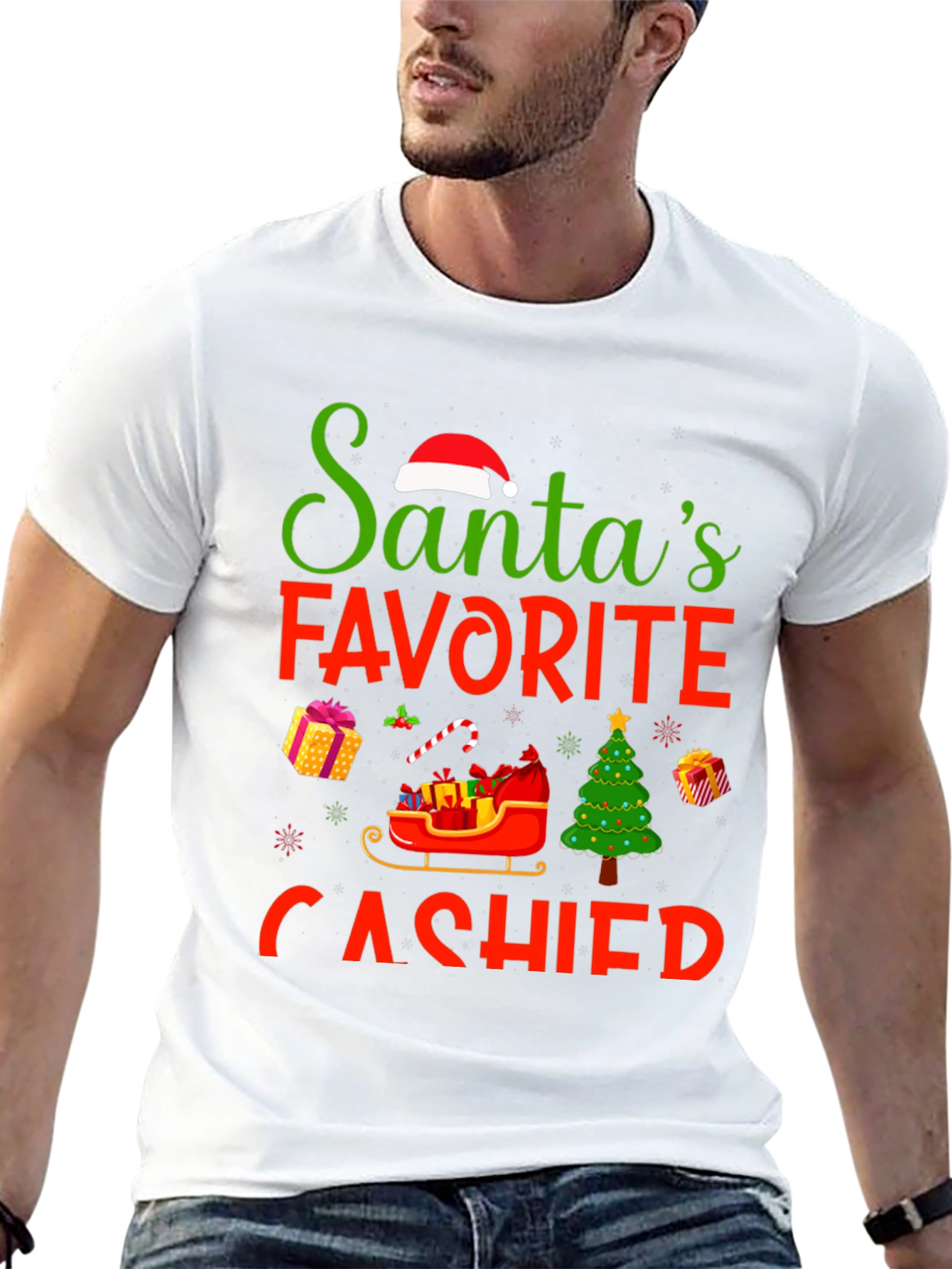 Santas Favorite Cashier Christmas T-Shirt