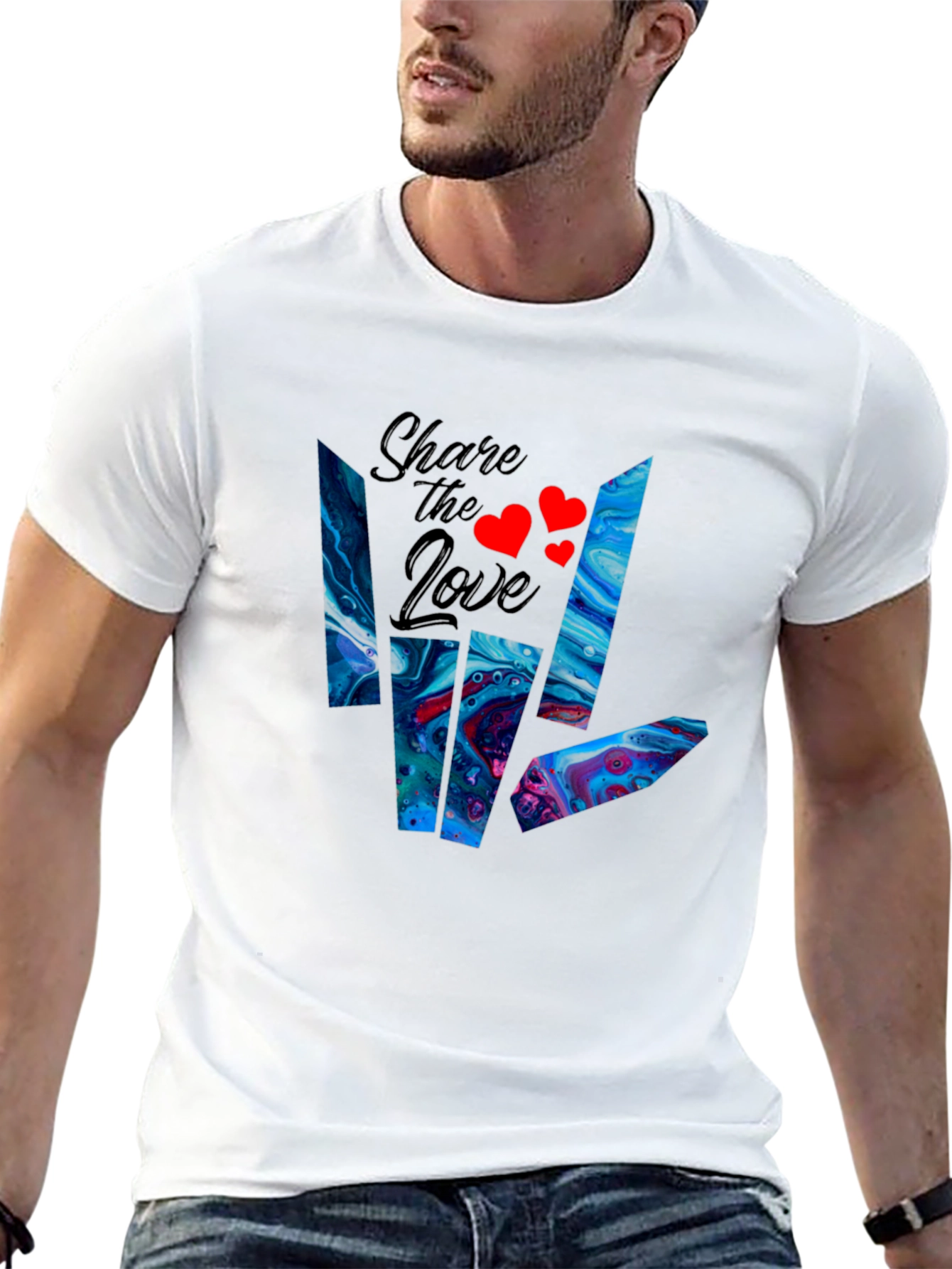 Share the Love Graphic Tee - Casual Black T-Shirt