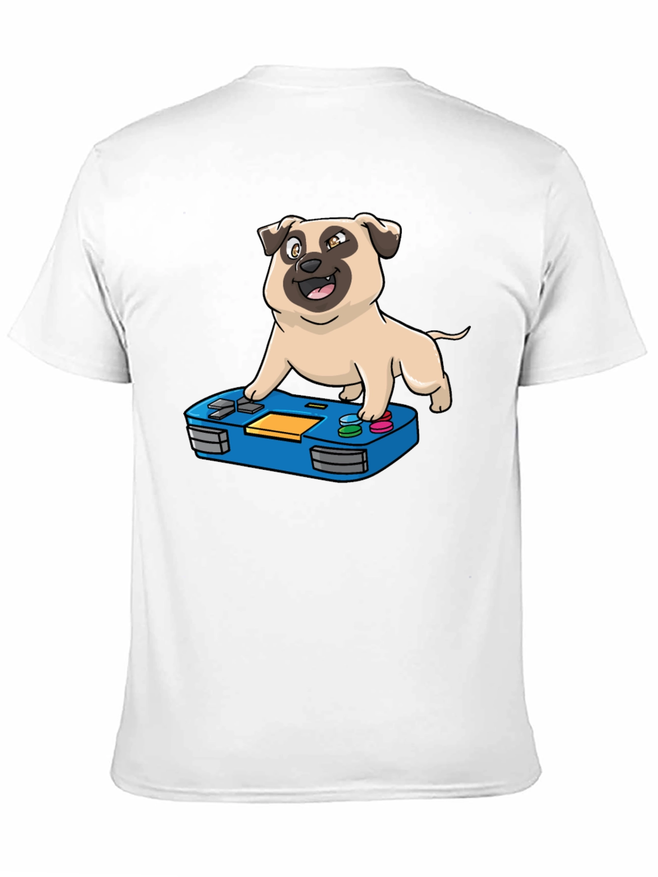 Gamer Pug Graphic T-Shirt - Black