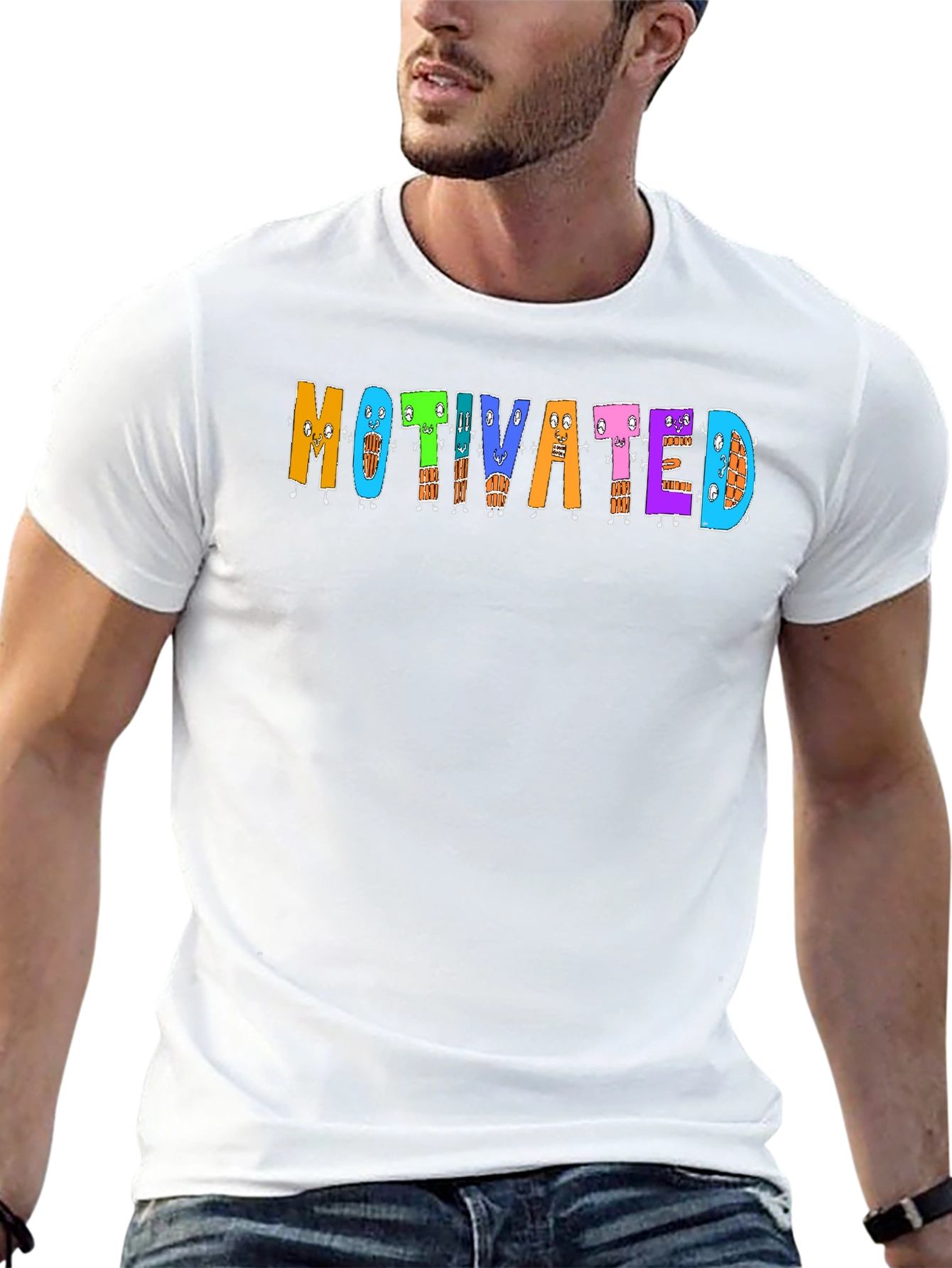 Motivated Cartoon Graphic T-Shirt
