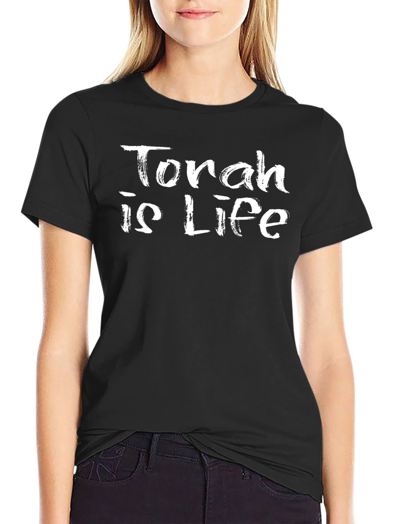Torah Is Life Graphic Black T-Shirt