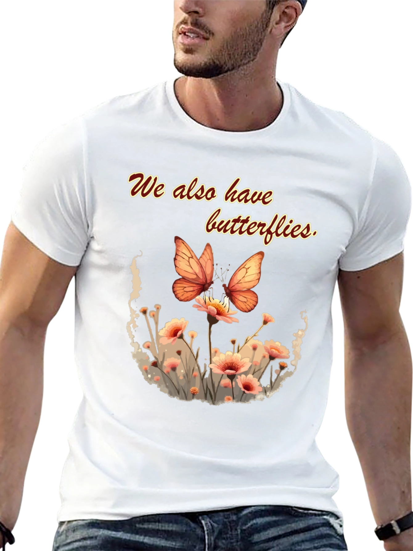 Butterfly Floral Graphic Tee - Black Unisex