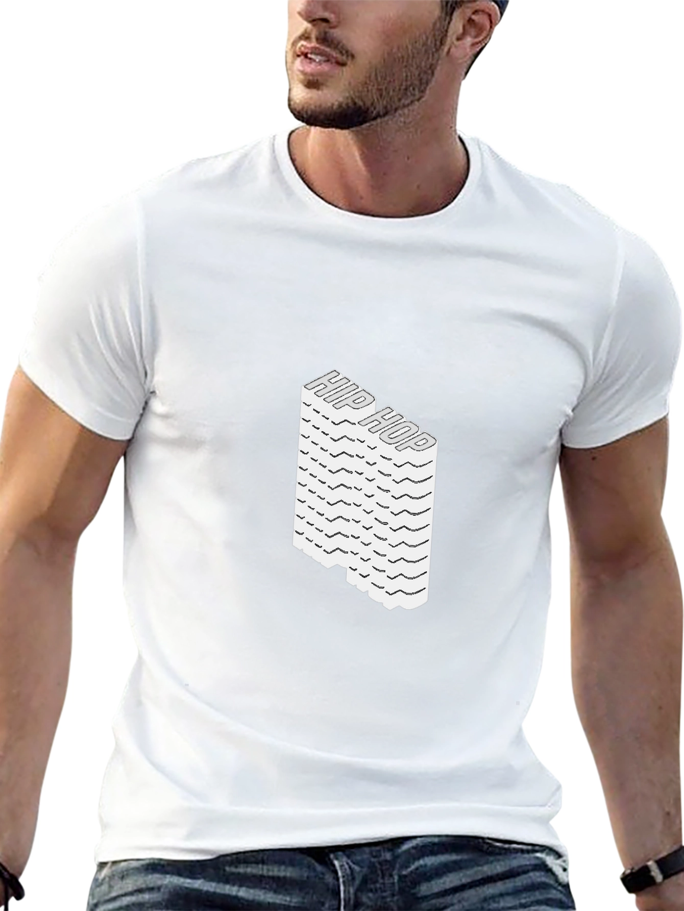 Hip Hop Stacked Graphic Tee - Black