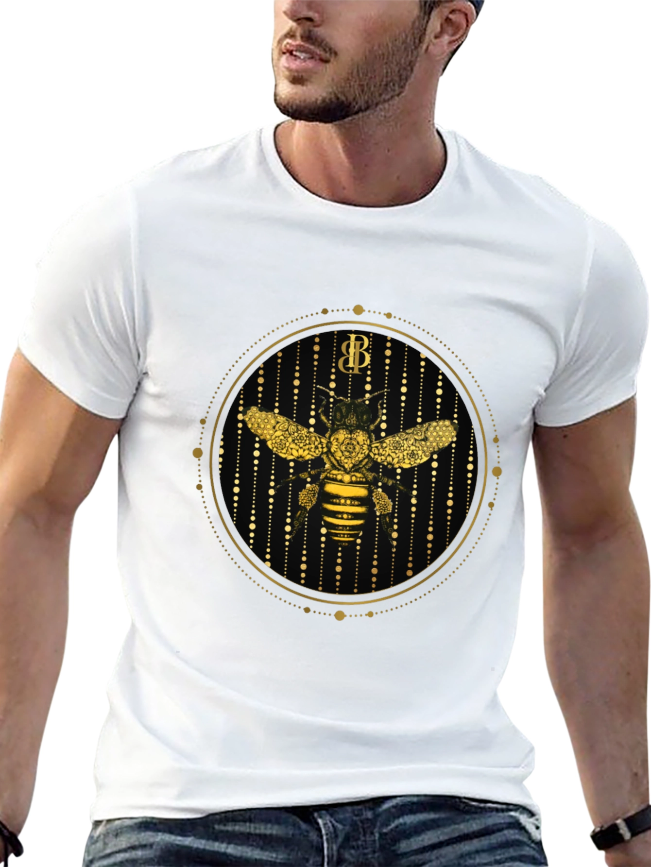 Golden Bee Graphic Tee - Stylish Mens T-Shirt