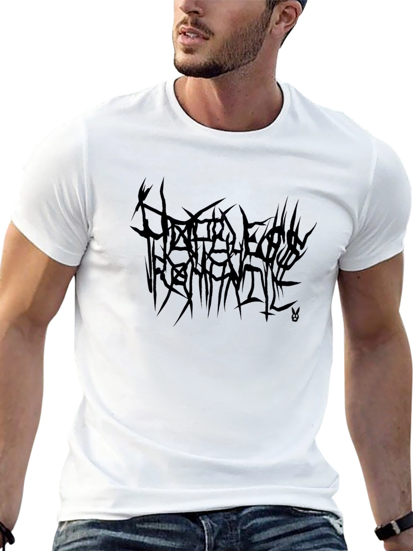 Black Metal Band Logo Tee - Dark Aesthetic
