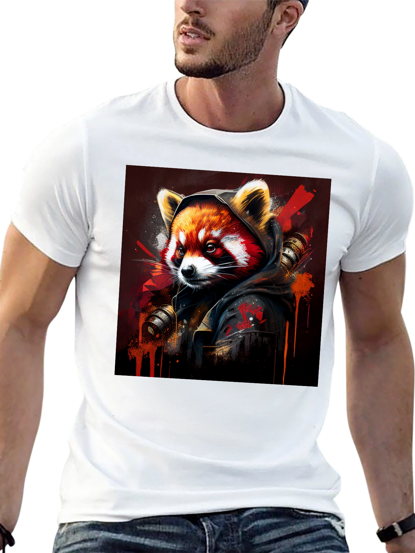 Red Panda Graphic Tee - Urban Style