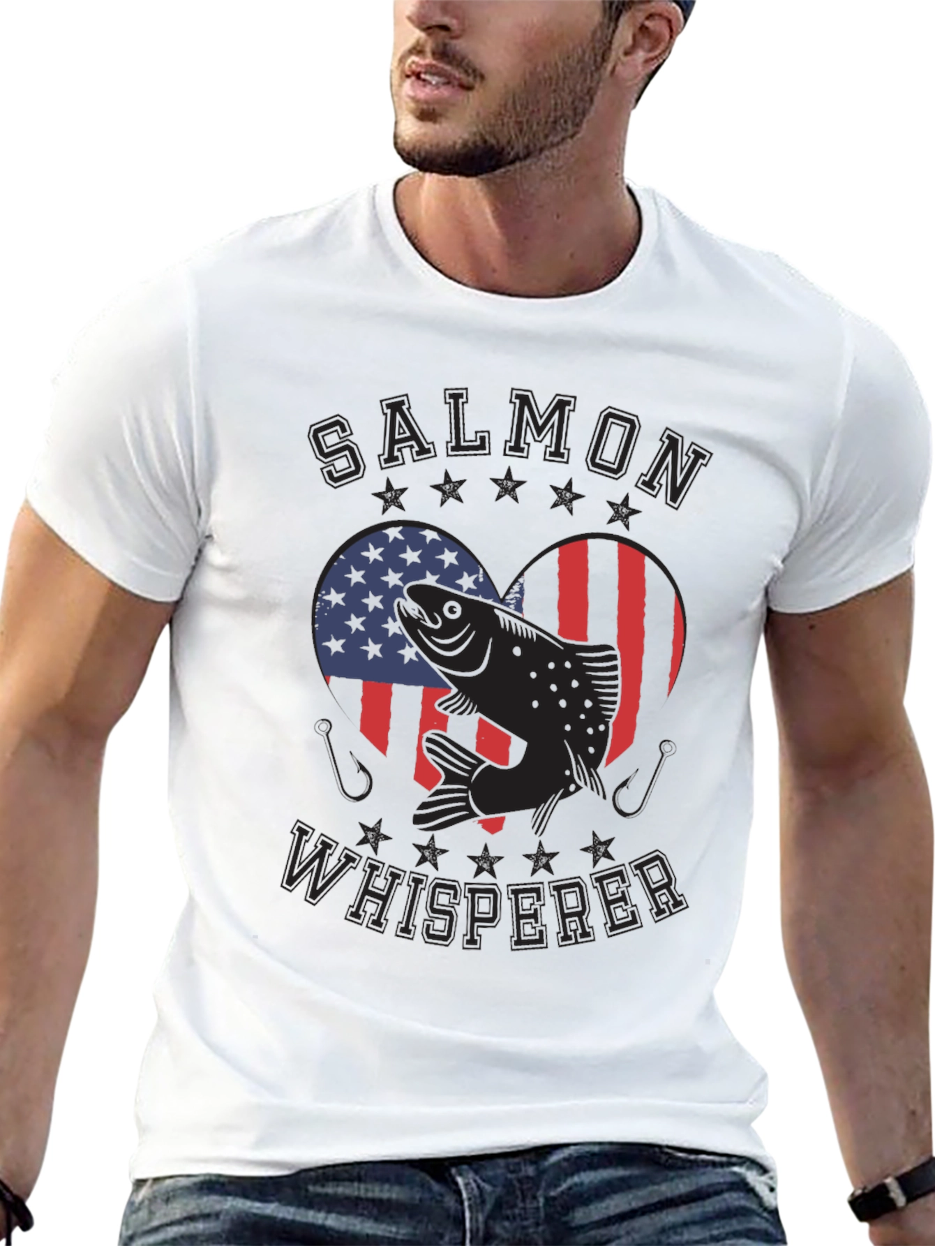 Salmon Whisperer USA Heart T-Shirt