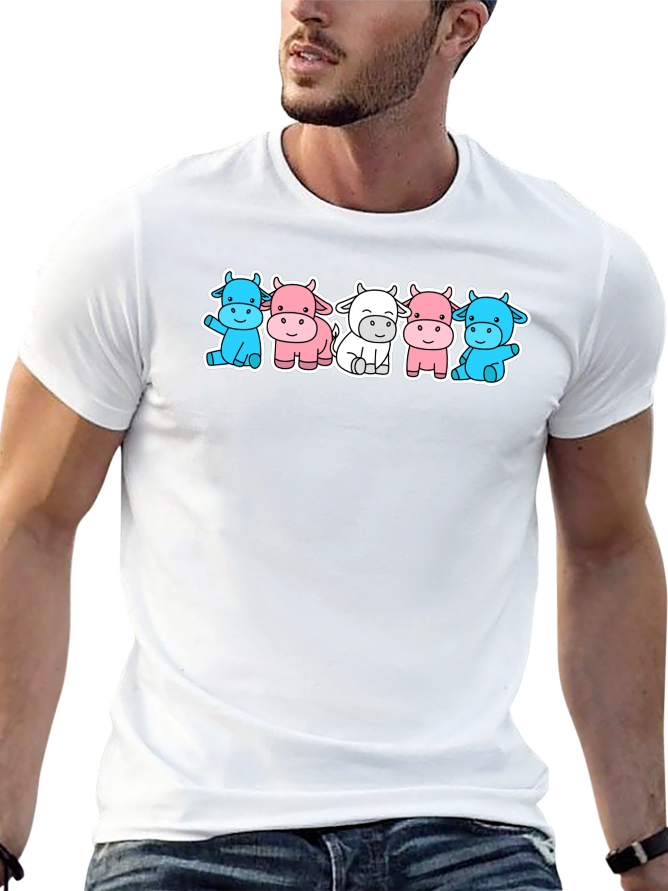 Cute Cow Cartoon Graphic T-Shirt