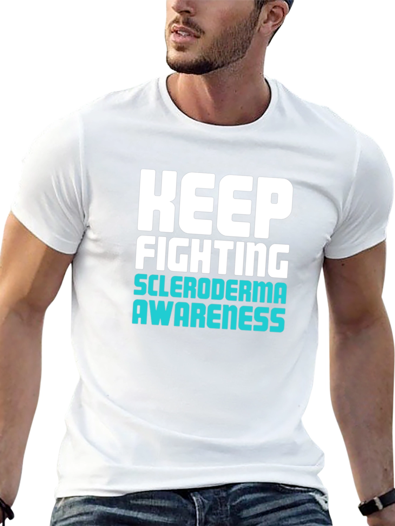 Keep Fighting Scleroderma Awareness Black T-Shirt