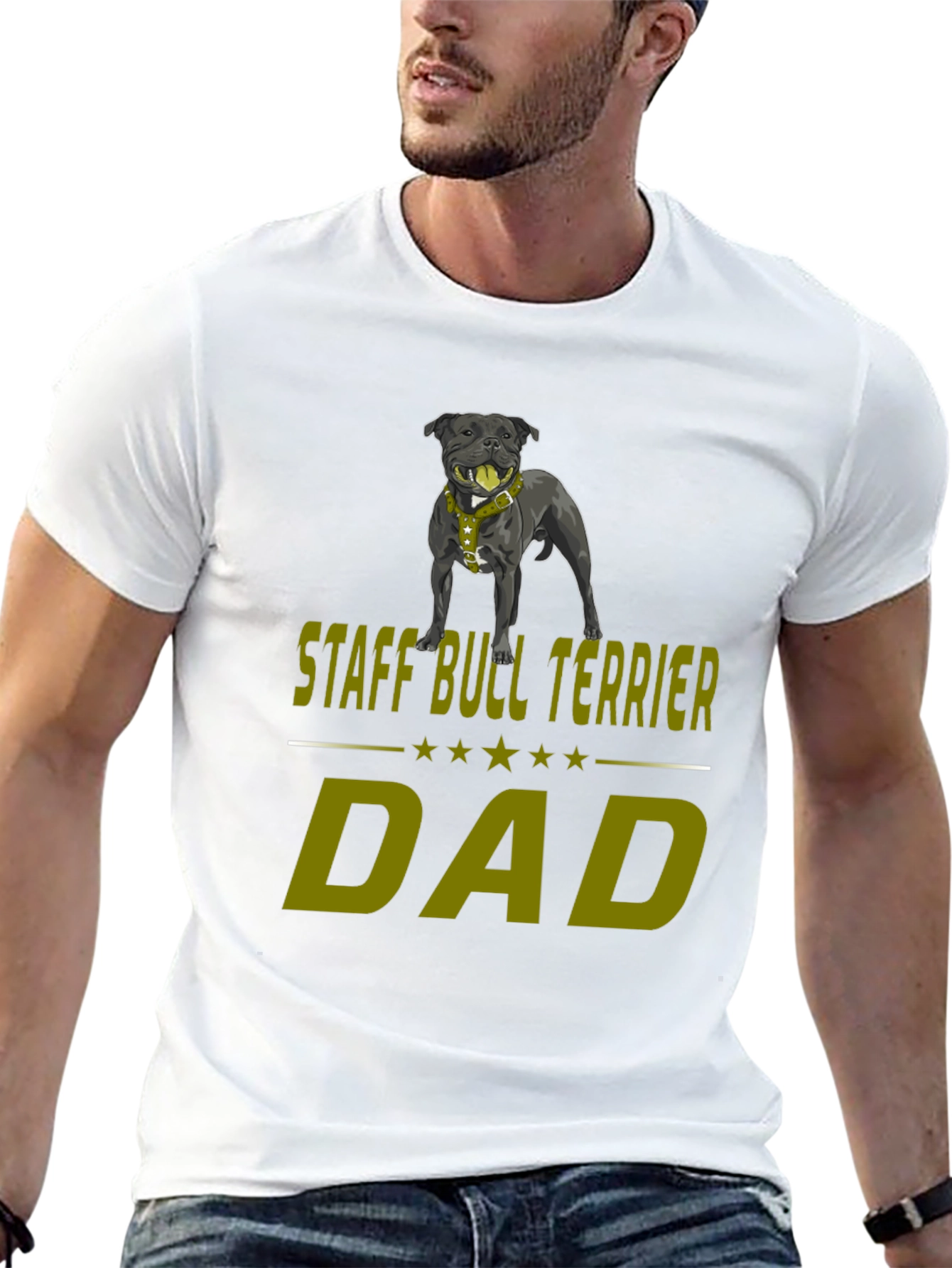 Staff Bull Terrier Dad T-Shirt