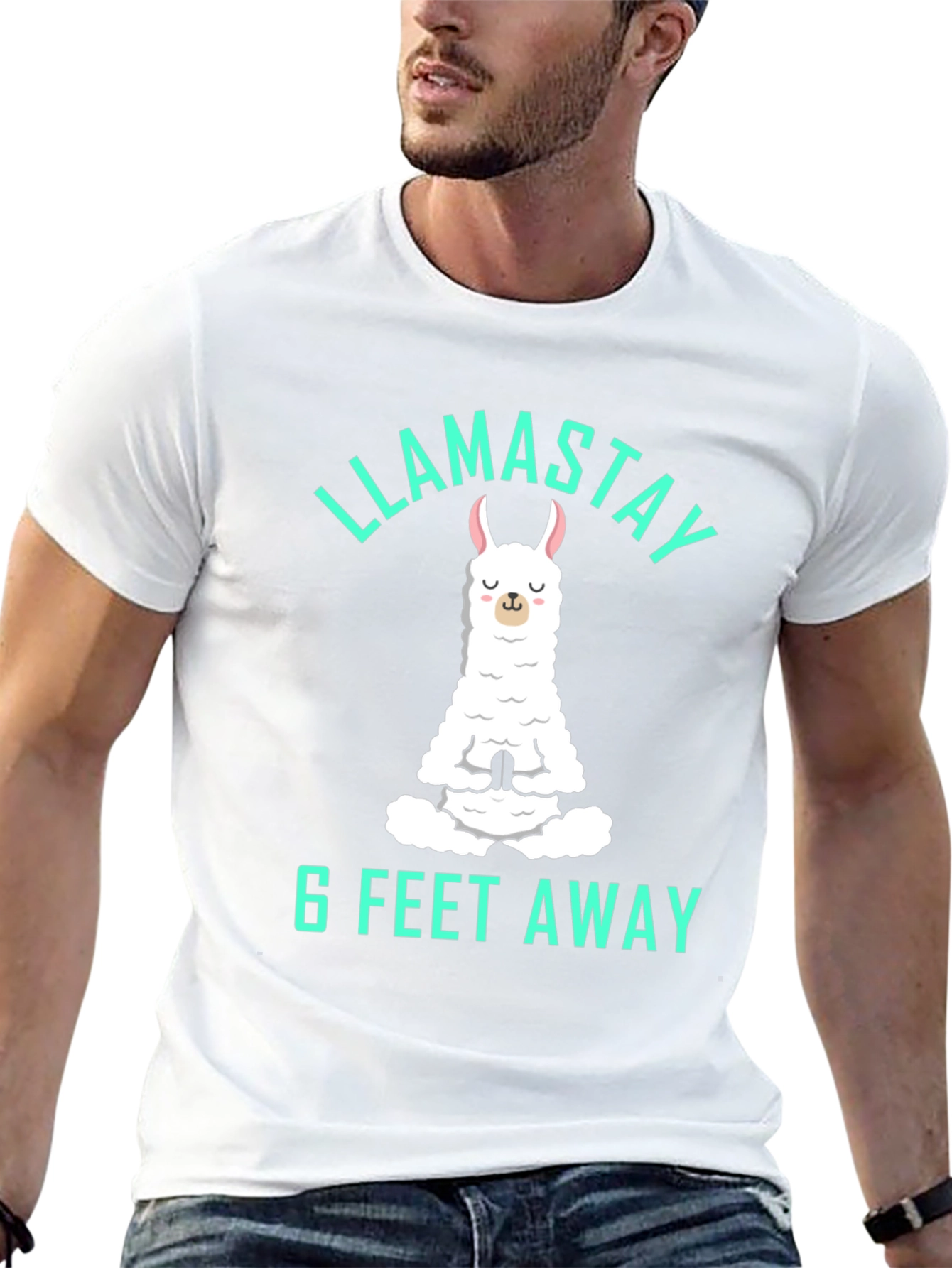 Llamastay 6 Feet Away Graphic Tee