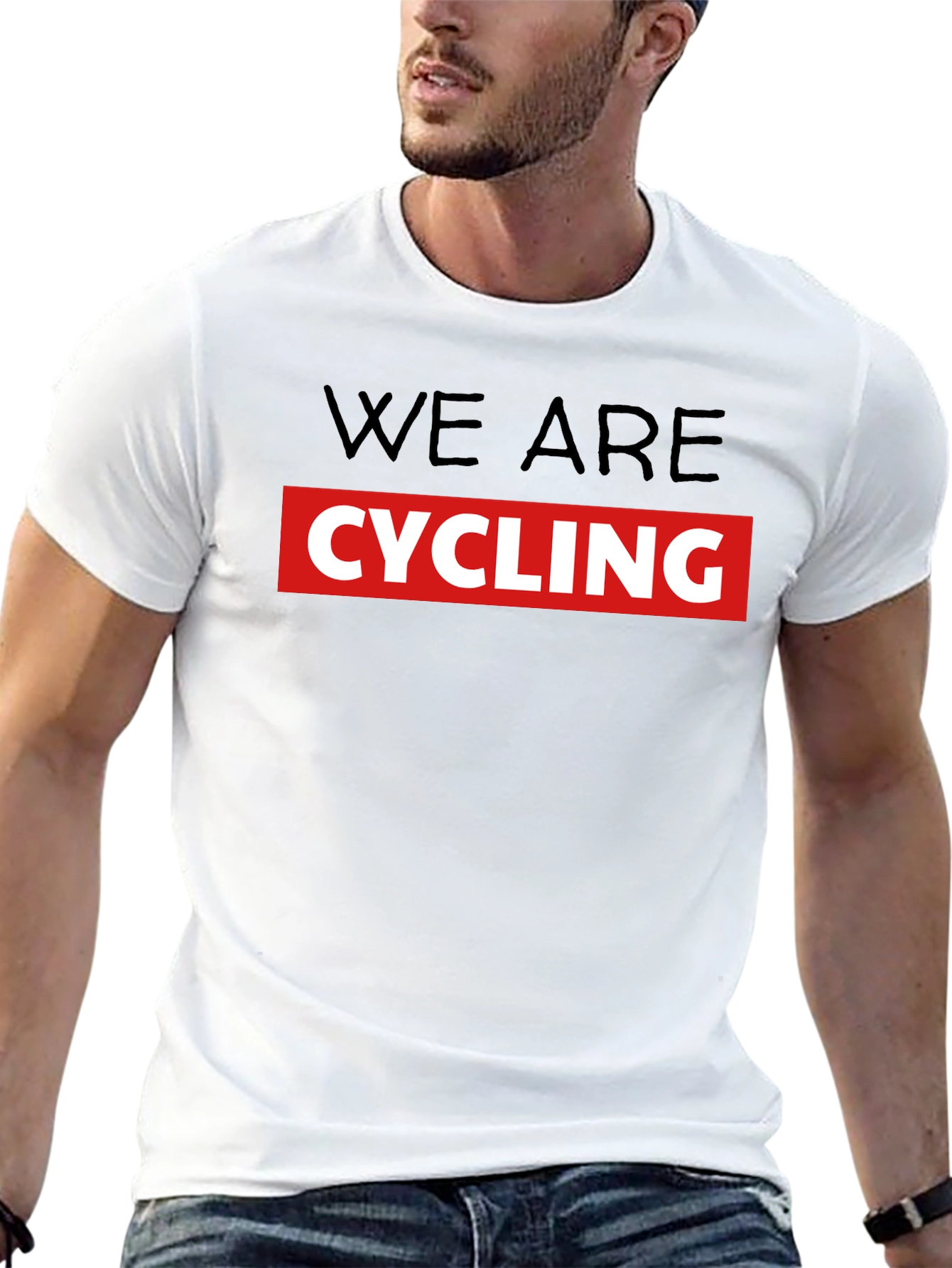 We Are Cycling T-Shirt - Black Crew Neck Tee