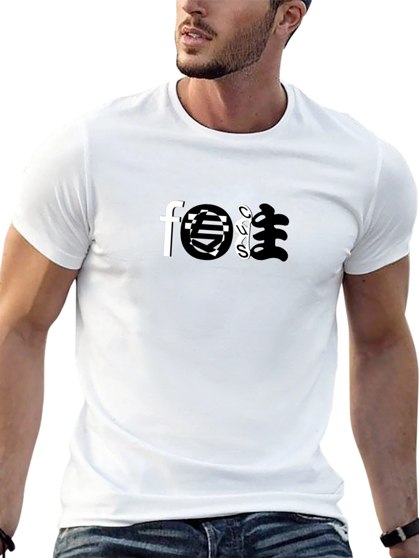 Graphic Print Black Tee