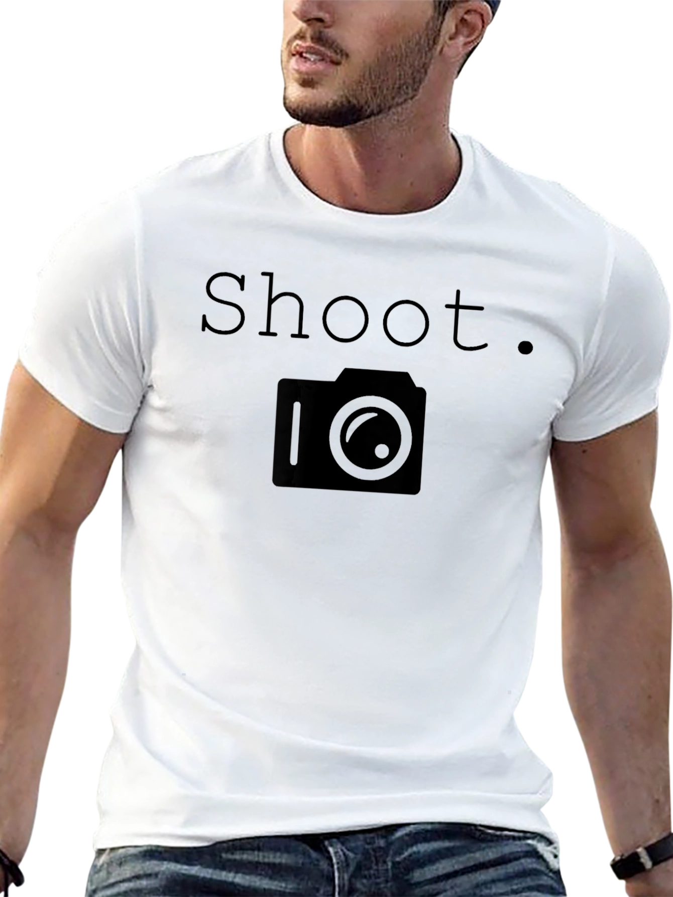 Shoot Camera Graphic Print T-Shirt