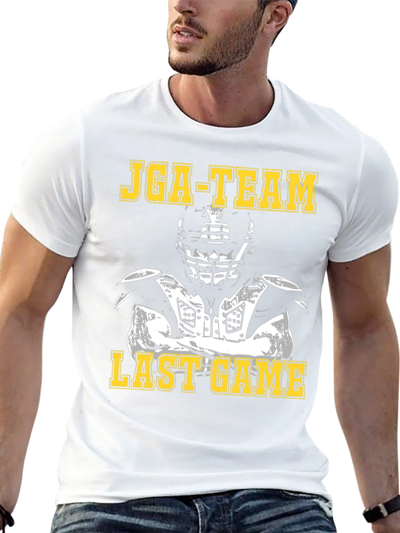 JGA-TEAM Last Game Football Player Black T-Shirt