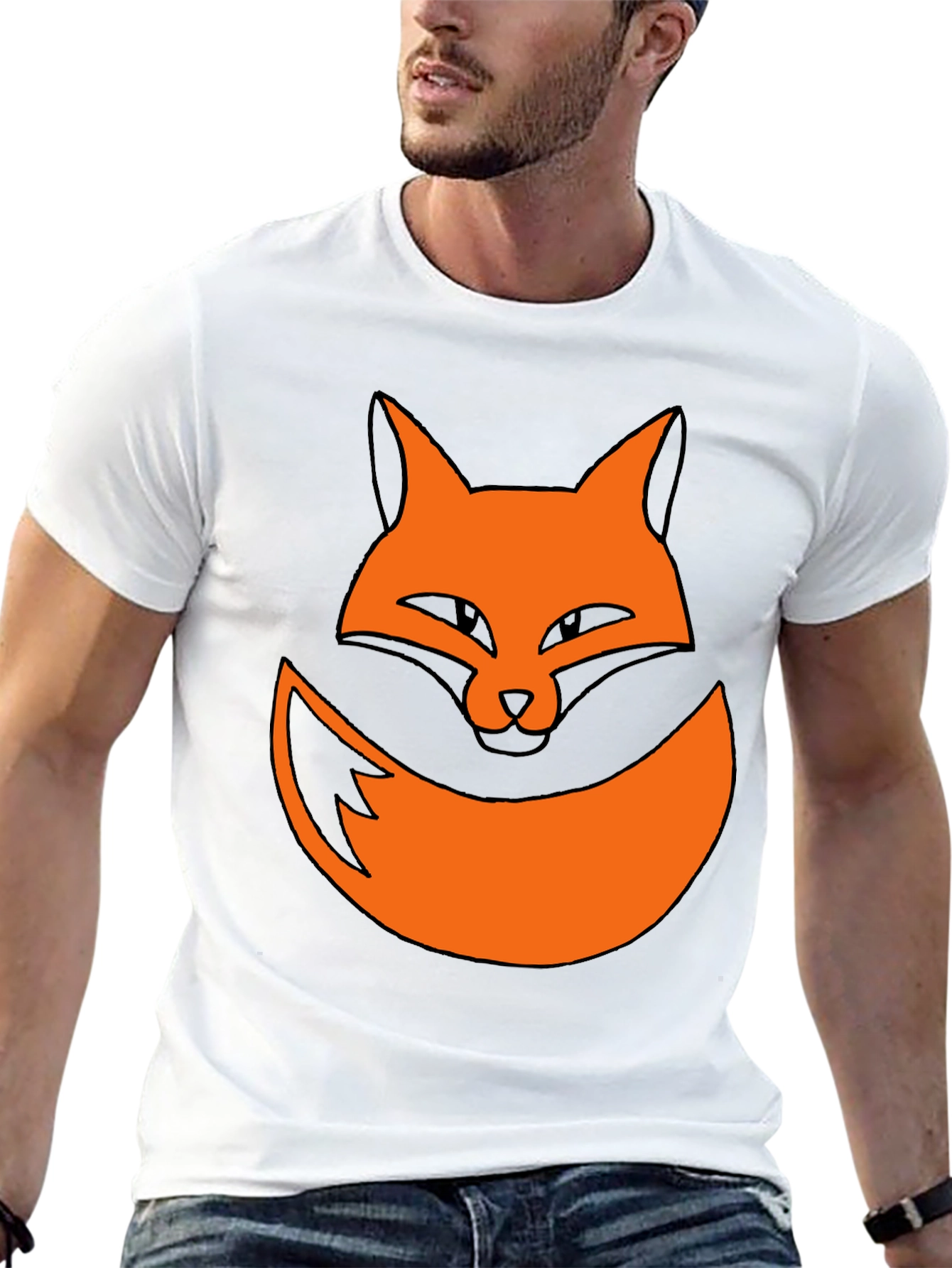 Fox Graphic Black T-Shirt - Novelty Animal Tee
