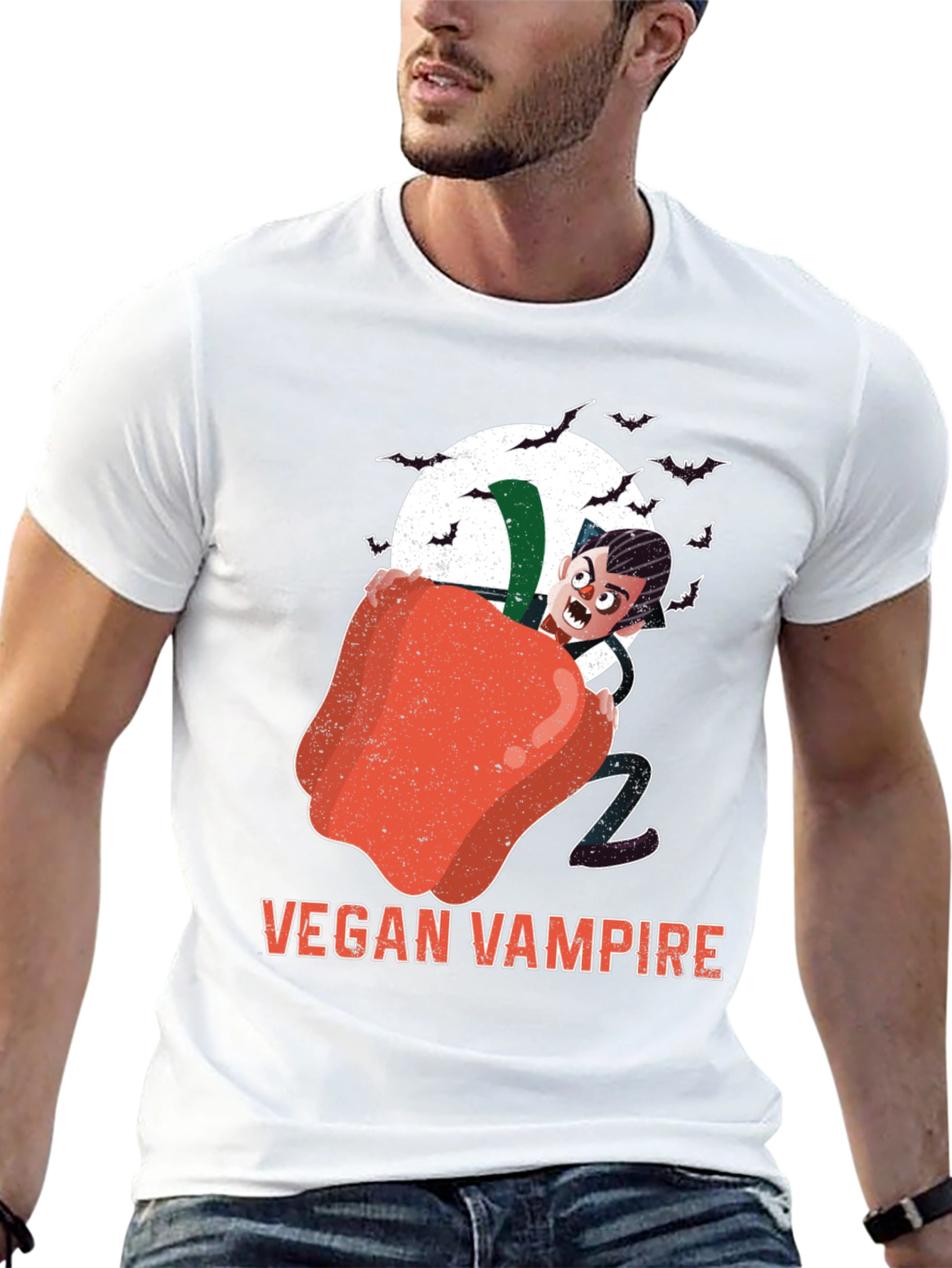 Vegan Vampire Graphic T-Shirt - Halloween Apparel
